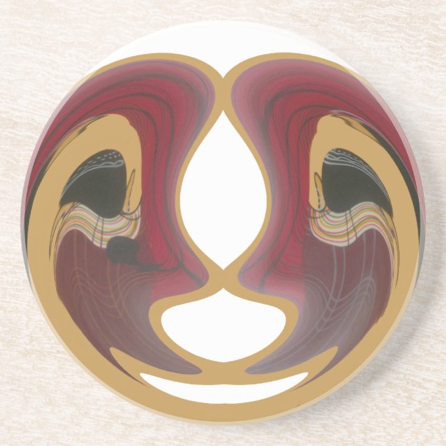 Maasai Tribal Whirl Art Print Underlägg Sandsten (Framsidan)