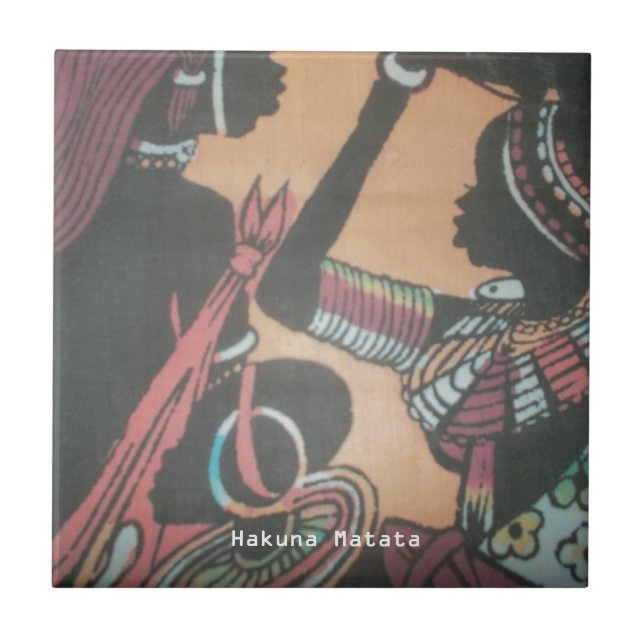 Maasaitraditionens timodiga skönhet kakelplatta (Framsidan)