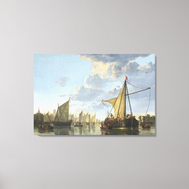Maasen på Dordrecht Canvastryck (Framsida)