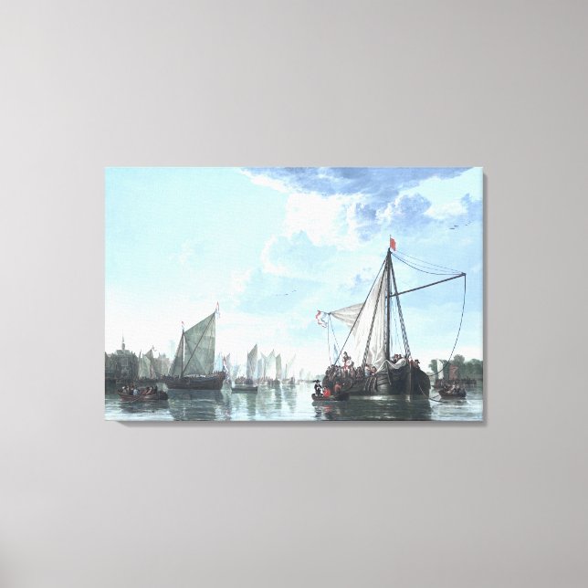 Maasen på Dordrecht vid dag Canvastryck (Framsida)