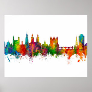 Maastricht Nederländerna Skyline Poster