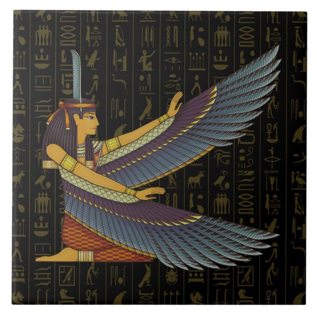 Maat Goddess Ceramic Tile Kakelplatta (Framsidan)