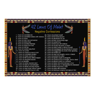 Maats 42-lag - Negativa bekännelser Fototryck