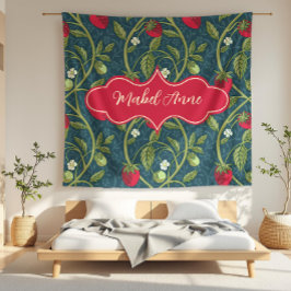 Mabel Anne Mörk blått Strawberry Vine Fleecefilt