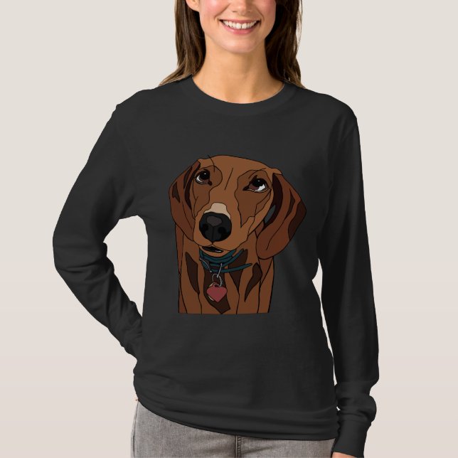 Mabel the Mini Dachshund T Shirt (Framsida)