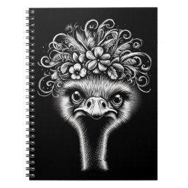 "Mable the Ostrich" Artistic Spiral Notebook Anteckningsbok