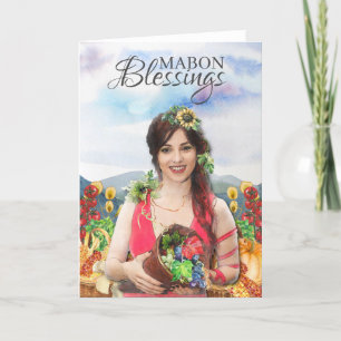 Mabon Blessings Autumn Equinox Wiccan Harvest Helgkort