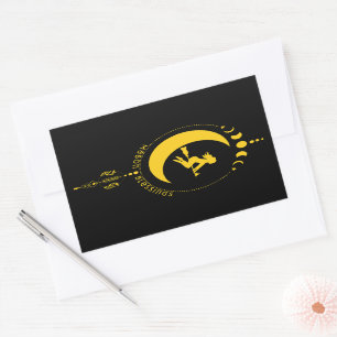 Mabon Blessings, häxa, måne, vete Rektangulärt Klistermärke