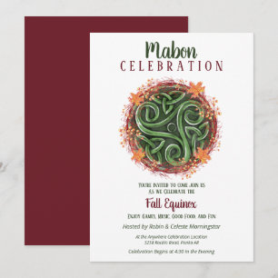 Mabon Fall Equinox Celtic Triskelion Harvest Inbjudningar