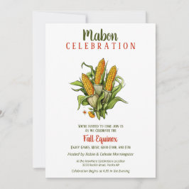 Mabon Fall Equinox Harvest Maj Bouquet Inbjudningar