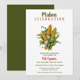 Mabon Fall Equinox Harvest Maj Bouquet Inbjudningar