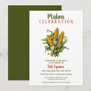 Mabon Fall Equinox Harvest Maj Bouquet Inbjudningar