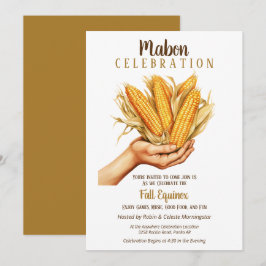 Mabon Fall Equinox Harvest Maj Bouquet Inbjudningar