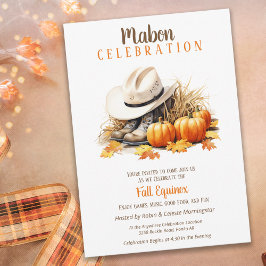 Mabon Harvest Fall Equinox Boots & Pumpkins Inbjudningar