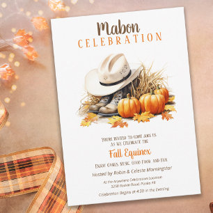 Mabon Harvest Fall Equinox Boots & Pumpkins Inbjudningar
