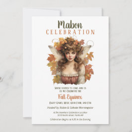 Mabon Harvest Fall Equinox Retro Fairy Inbjudningar