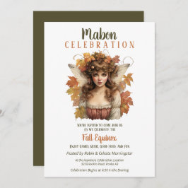 Mabon Harvest Fall Equinox Retro Fairy Inbjudningar