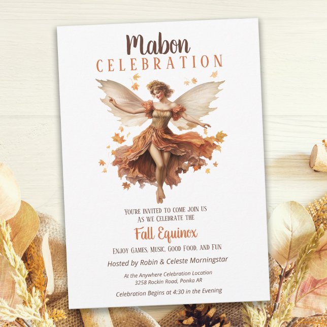 Mabon Harvest Fall Equinox Retro Fairy Inbjudningar (Skapare uppladdad)