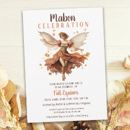 Mabon Harvest Fall Equinox Retro Fairy Inbjudningar