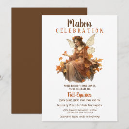 Mabon Harvest Fall Equinox Retro Fairy Inbjudningar