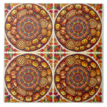 Mabon Mandala Tiles Kakelplatta<br><div class="desc">Adorn ditt kök med AI-designade överflöd! Dessa keramiska plattor visar en mandala av gourder,  akorn och kanelfästingar - värmebeständiga för matlagning.</div>