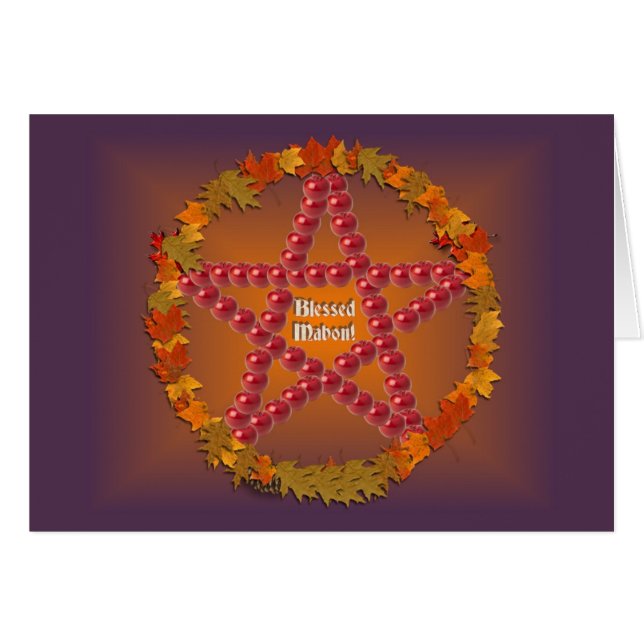 Mabon Pentacle Hälsningskort (Framsidan Horizontal)