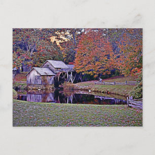 Mabry Mill in Fall-vykort Vykort