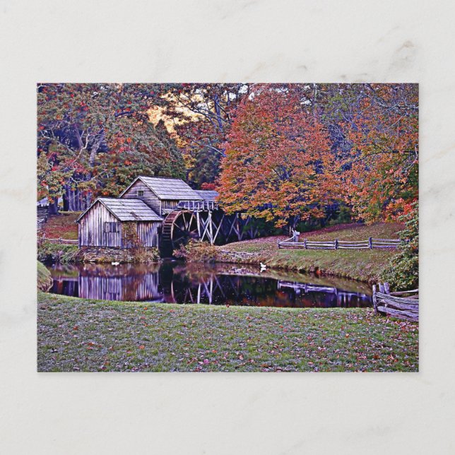 Mabry Mill in Fall-vykort Vykort (Framsida)