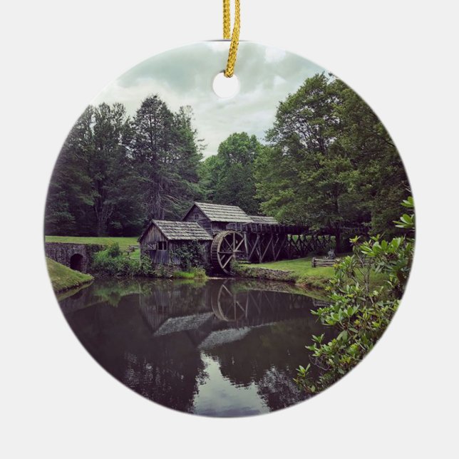 Mabry Mill, Virginia Julgransprydnad Keramik (Framsidan)