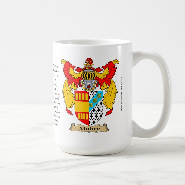 Mabry, ursprung, det menande och vapenskölden kaffemugg (Höger)