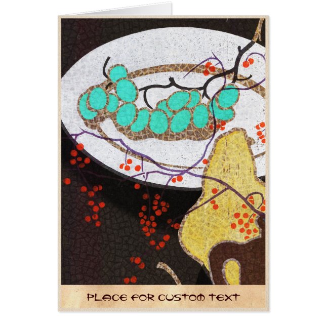 Mabuchi Fruits klassisk japansk stilleben vintage OBS Kort (Framsidan)
