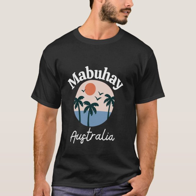 Mabuhay Australia Tagalog Pinoy Filipi T Shirt (Framsida)