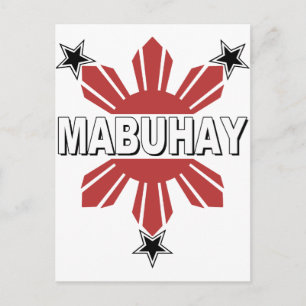 Mabuhay Filipino Sol och Star Vykort