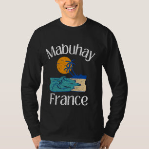 Mabuhay Frankrike Filippinerna Hälsning Tagalog Pi T Shirt