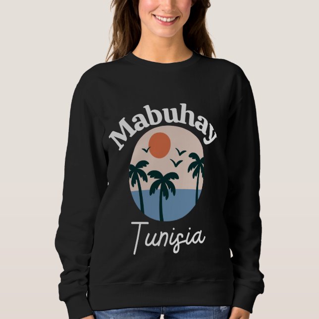 Mabuhay Tunisien Filippinerna Hälsning Tagalog Pin T Shirt (Framsida)