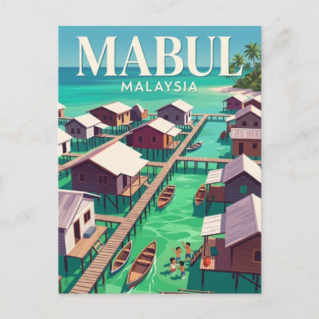 Mabul Island Malaysia Vykort (Framsida)