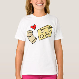 Mac älskar ost, rolig gullig Macaroni + Ost T Shirt
