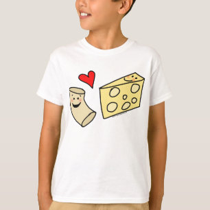 Mac älskar ost, rolig gullig Macaroni + Ost T-shirt