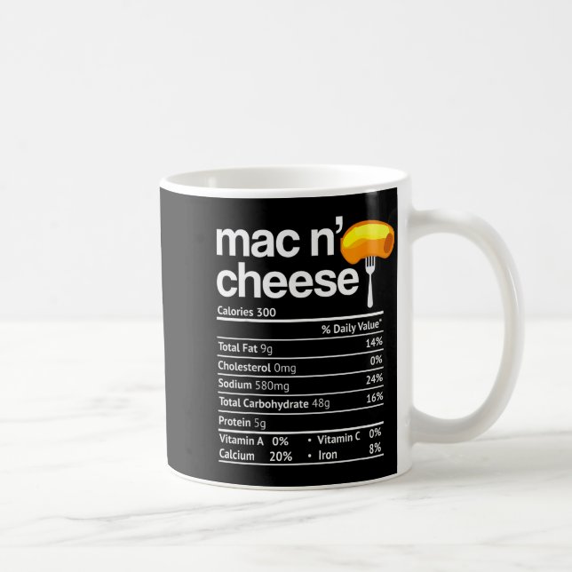 Mac And Cheese Nutrition Funny Thanksgiving Mac N' Kaffemugg (Höger)