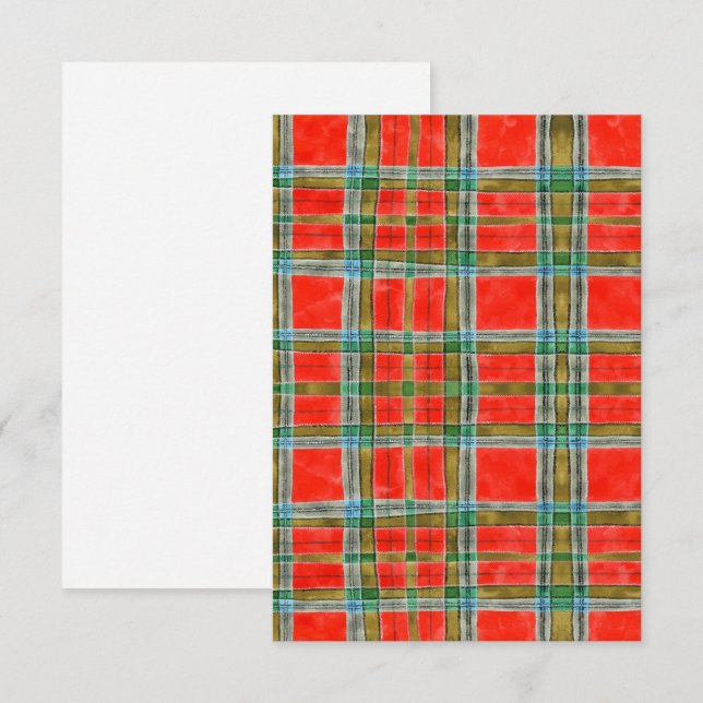 MAC BAIN TARTAN 3,5x5 platt kort (Fram/baksida)