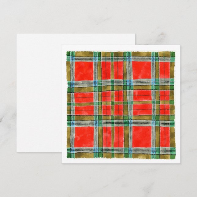MAC BAIN TARTAN 5,25" Fyrkantigt Platt Kort (Fram/baksida)