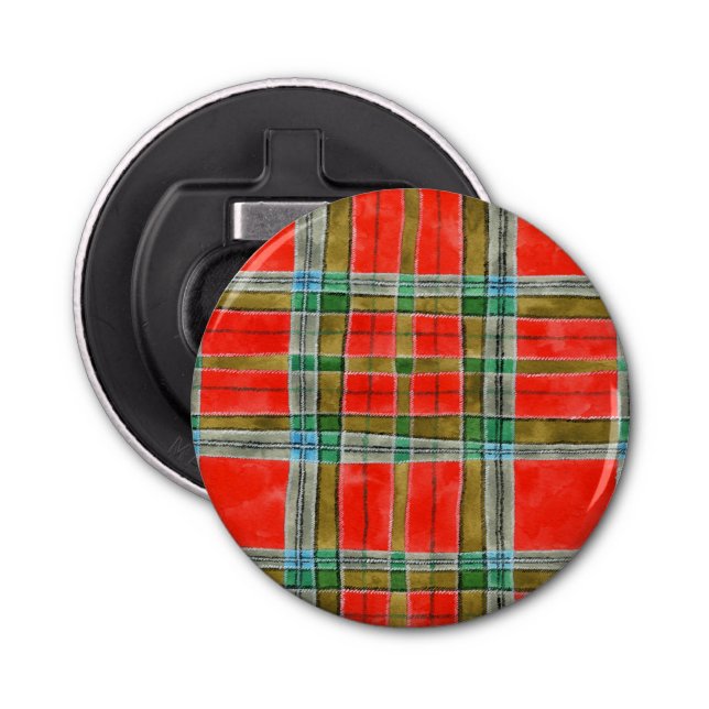 MAC BAIN TARTAN Button Bottenöppnare Flasköppnare (Framsidan)