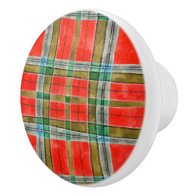 MAC BAIN TARTAN Keramisk Knopp (Höger)