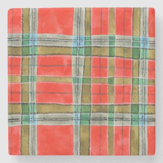 MAC BAIN TARTAN Marmor Stenservett Stenunderlägg (Framsidan)