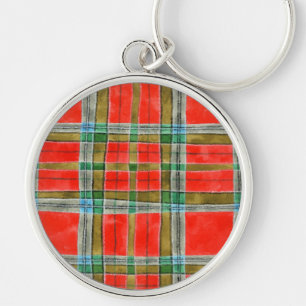MAC BAIN TARTAN Premium Round Keychain Rund Silverfärgad Nyckelring