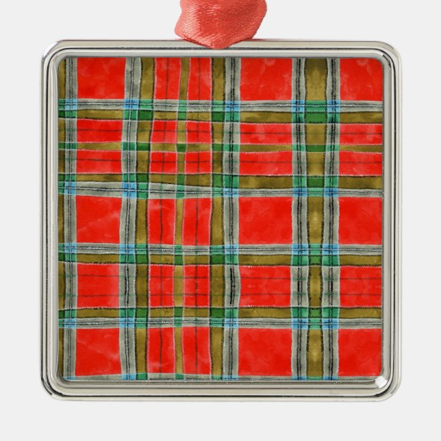 MAC BAIN TARTAN Premium Square Ornament (Framsidan)
