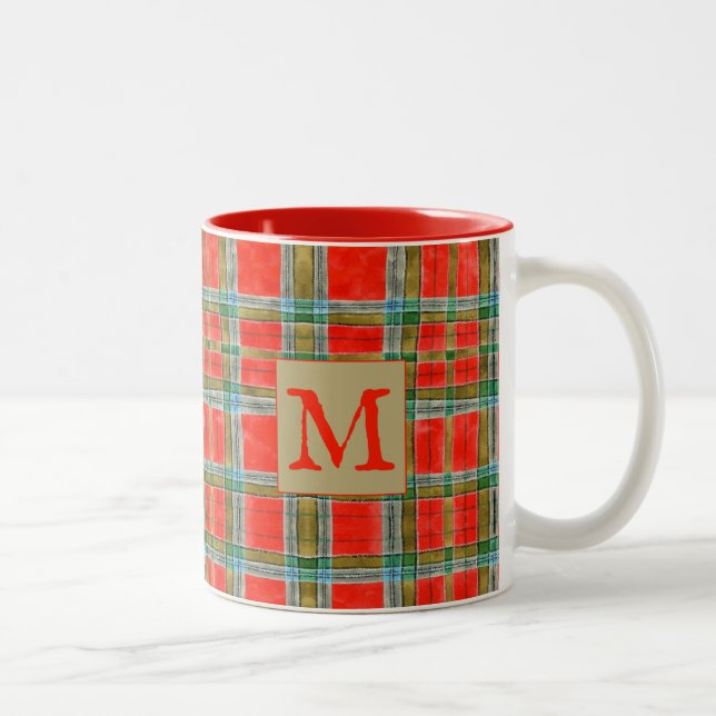 MAC BAIN TARTAN Red Two Tone Mugg + Text (Höger)