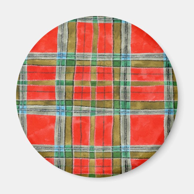 MAC BAIN TARTAN Round Magnet (Framsidan)