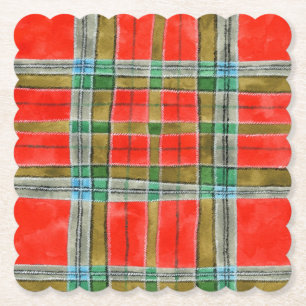MAC BAIN TARTAN Scalloped Square Papper Underlägg