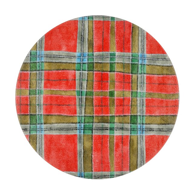 MAC BAIN TARTAN Skärbräda Rund 12" (Framsidan)